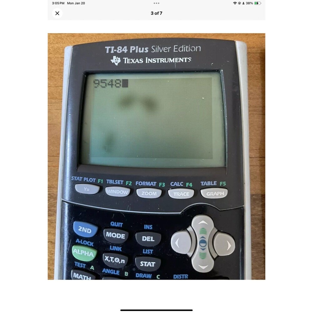 Texas Instruments TI-84 Plus Silver Edition Graphing Calculator w/ Cover *Tested - Picture 3 of 7